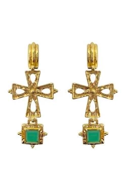 Maria Earrings Green Onyx