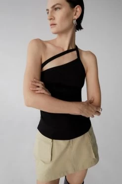 Damon Ribbed Jersey Tank Black