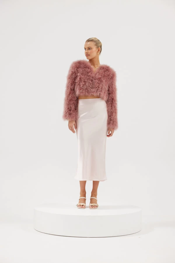 Manhattan Feather Jacket Mauve 4 Manhattan Feather Jacket Mauve - Image 2