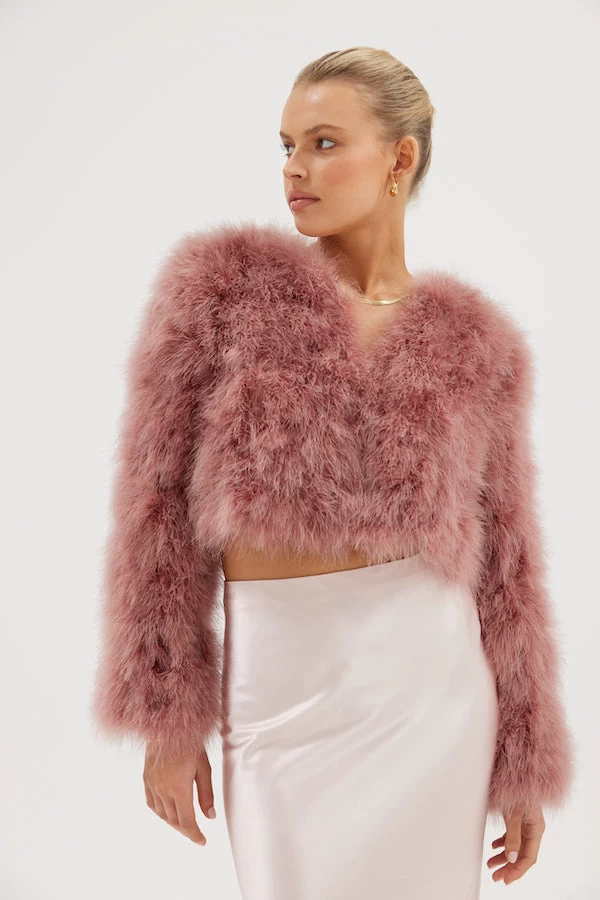 Manhattan Feather Jacket Mauve 3 Manhattan Feather Jacket Mauve