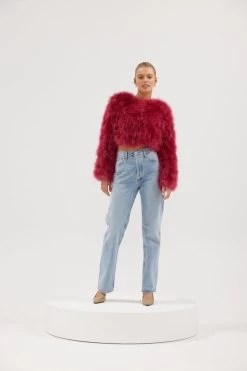 Manhattan Feather Jacket Raspberry