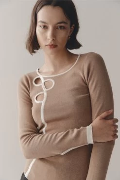 Misa Top Camel/Ivory