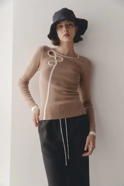 Misa Top Camel/Ivory -Chic Boutique Shop MarleW23 LB WebResize D2113