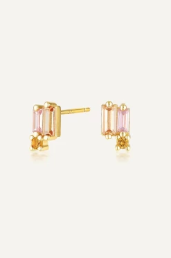 Esme Stud Earrings Peach/Pink