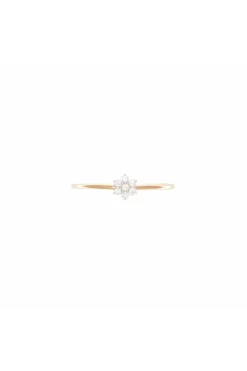 14kt Gold Crystal Lotus Flower Ring