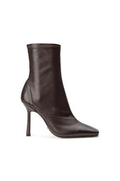 Halsey Chocolate Nappa 10.5cm Ankle Boots
