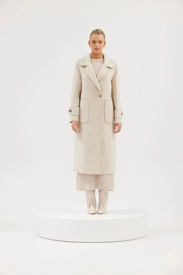 Piper Cashmere Coat Stone 6 Piper Cashmere Coat Stone - Image 4