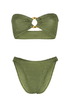 Gloria Bikini Metallic Moss