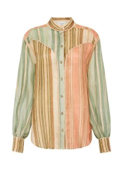 Laude Panelled Blouse -Chic Boutique Shop S04 BL0108 PANELLEDBLOUSE LAUDE 221093 Antipodean 0017 edited