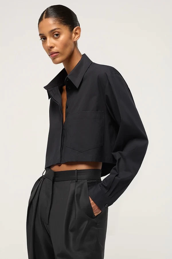 Cropped Shirt Black 5 Cropped Shirt Black - Image 3