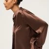 Relaxed Silk Boy Shirt Brown -Chic Boutique Shop S22 23121 MichaelLoSordo 0825 5000xcopy