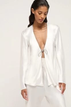 Bias Lounge Shirt White -Chic Boutique Shop S33 23121 MichaelLoSordo 1089 5000xcopy