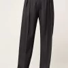 Wide Leg Wool Boy Pant Black
