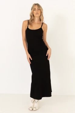 A Line Maxi Dress Black