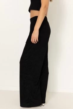 Wide Leg Pants Black -Chic Boutique Shop SummiSummiAW23 3652