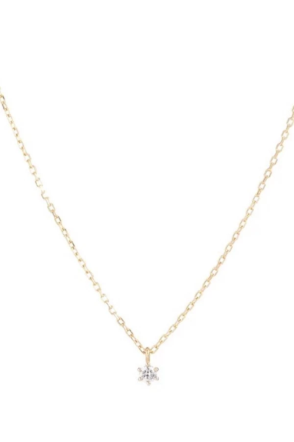 14kt Gold Sweet Droplet Diamond Necklace 3 14kt Gold Sweet Droplet Diamond Necklace