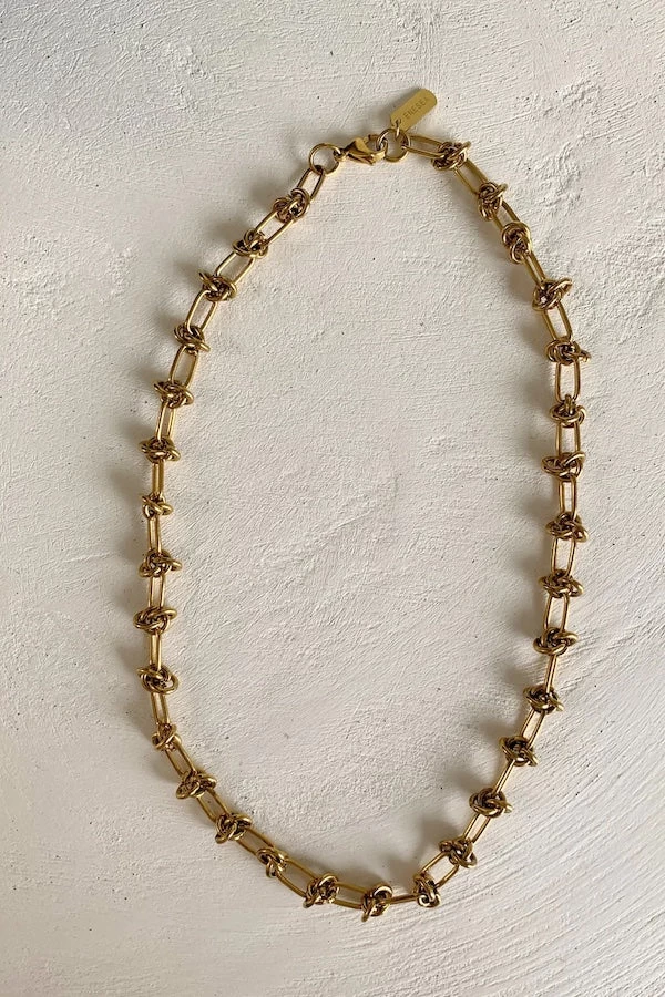 Gold Knot Chain Necklace 3 Gold Knot Chain Necklace