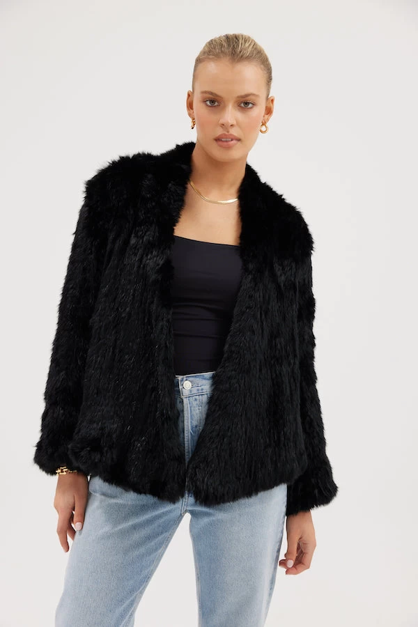 Valencia Fur Jacket Black 3 Valencia Fur Jacket Black