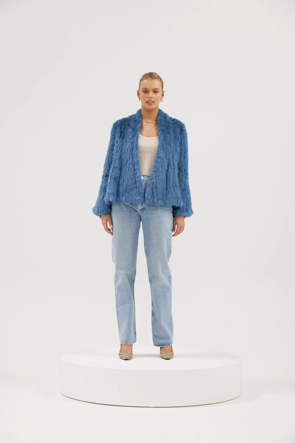 Valencia Fur Jacket Denim 4 Valencia Fur Jacket Denim - Image 2