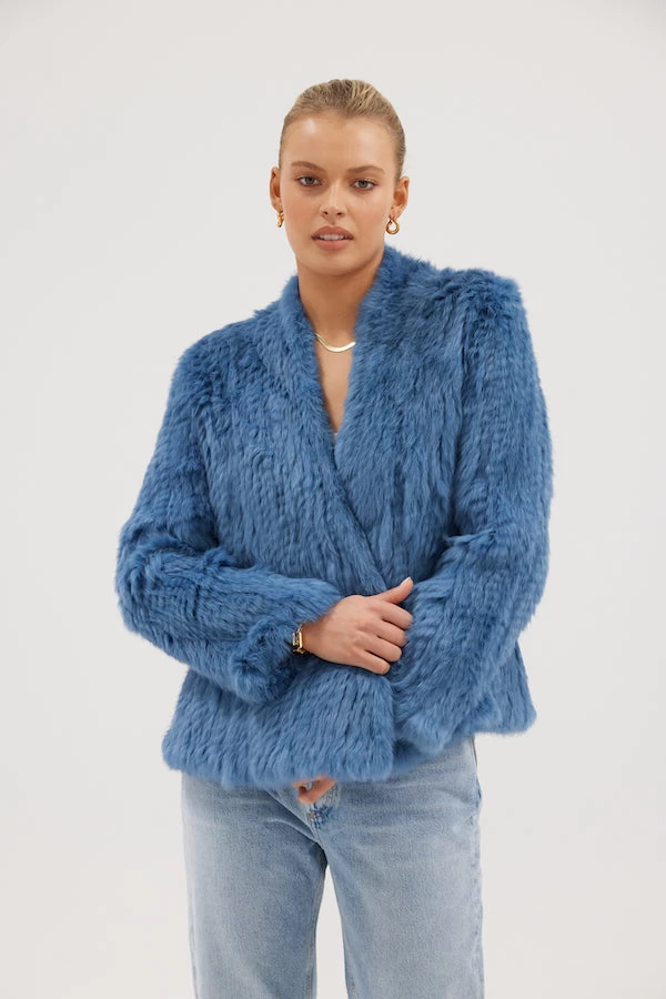 Valencia Fur Jacket Denim 6 Valencia Fur Jacket Denim - Image 4