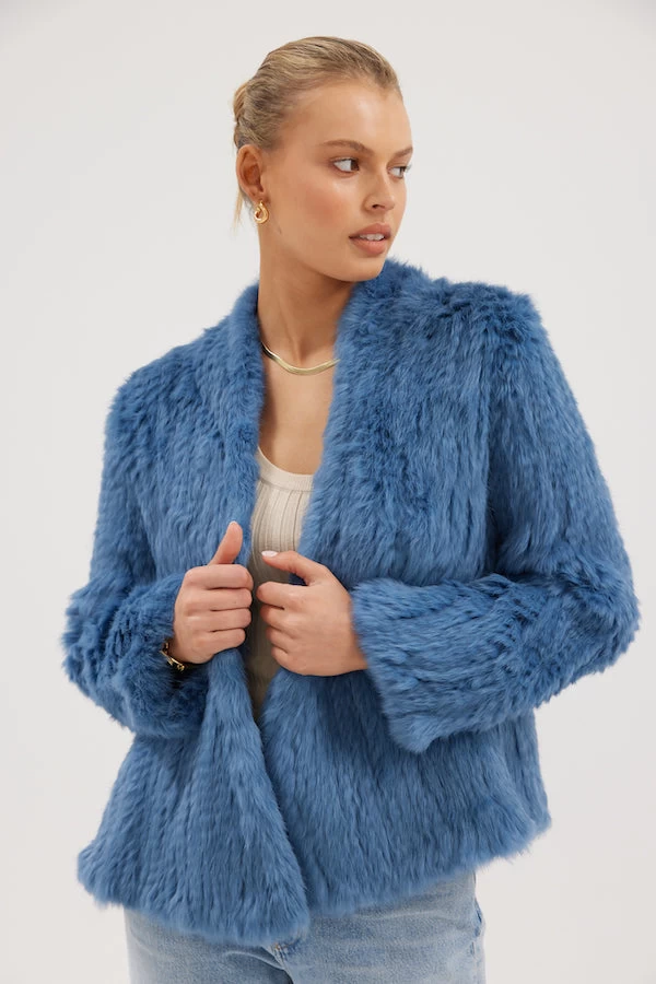 Valencia Fur Jacket Denim 3 Valencia Fur Jacket Denim