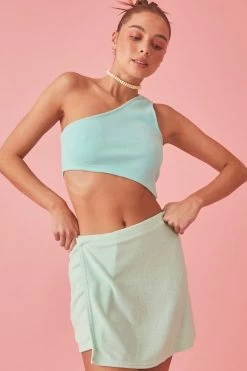 Terry Snap Skirt Mint -Chic Boutique Shop Wtll8WLA