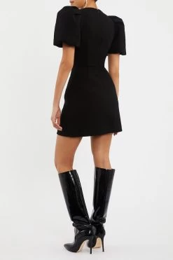 Rebecca Vallance Yvonne Bow Mini Dress 14 Rebecca Vallance Yvonne Bow Mini Dress -Chic Boutique Shop YVONNE BOW MINI 2303 1059 BLACK BACK 13638