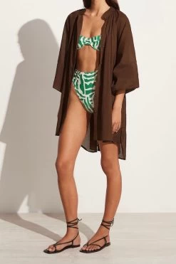 Faithfull The Brand Lucita Smock Dress Chocolate -Chic Boutique Shop aCHk9xz8