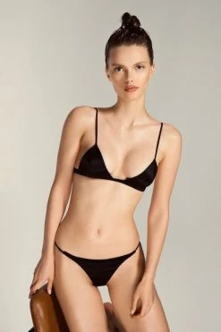 Fleur Du Mal Lux Triangle Bra Black