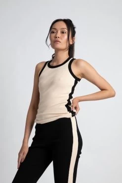 Racer Tank Cream/Black Stripe