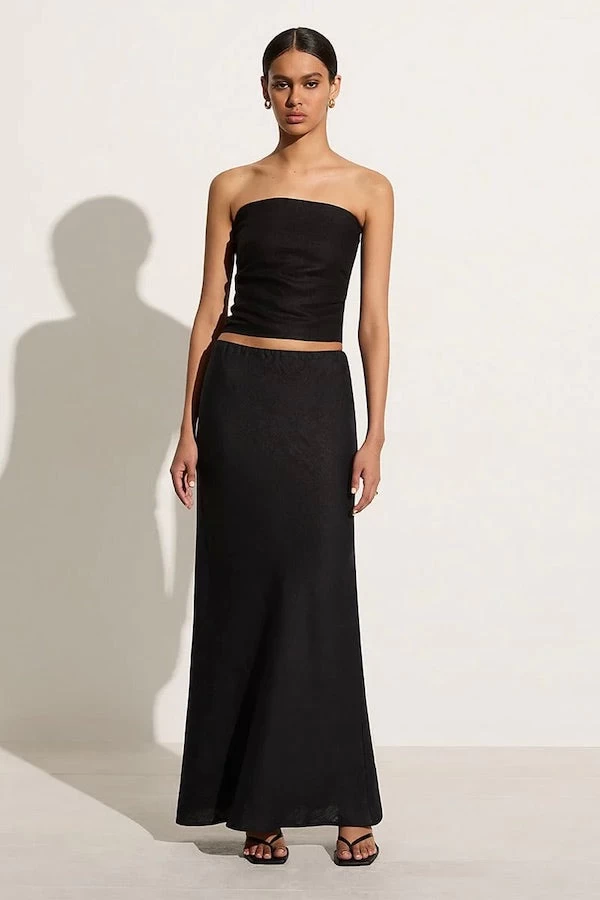 Faithfull The Brand Davina Bias Skirt Black 4 Faithfull The Brand Davina Bias Skirt Black - Image 2