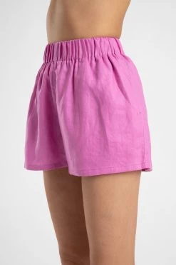 Linen Shorts Fuchsia -Chic Boutique Shop fuchsia linen 1945