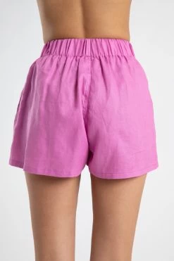 Linen Shorts Fuchsia -Chic Boutique Shop fuchsia linen 1948