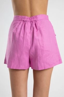 Linen Shorts Fuchsia -Chic Boutique Shop fuchsia linen 1982