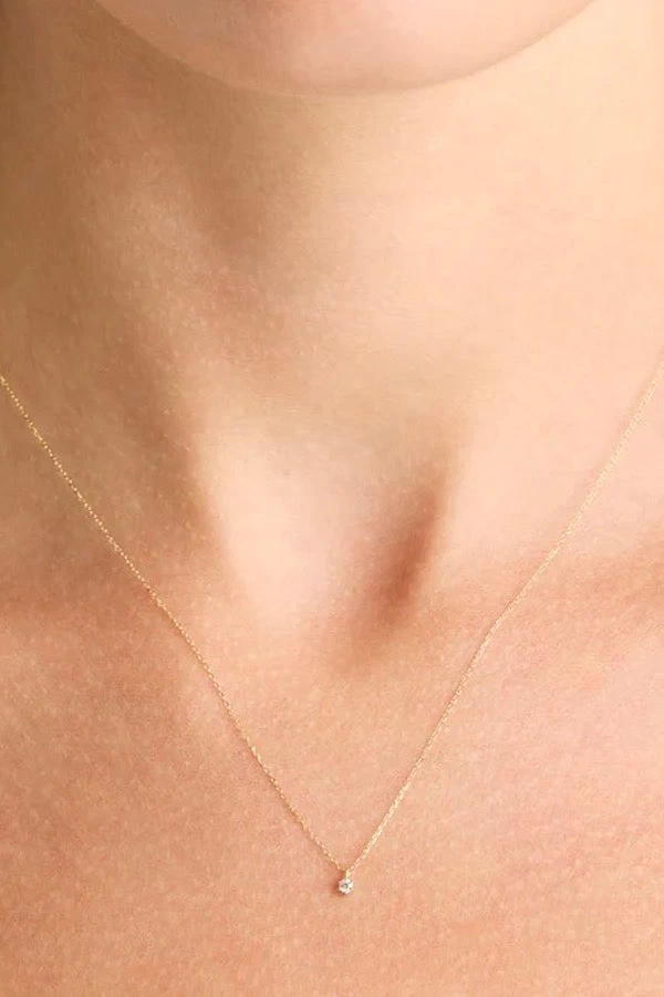 14kt Gold Sweet Droplet Diamond Necklace 4 14kt Gold Sweet Droplet Diamond Necklace - Image 2