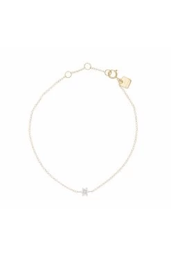 14kt Gold Crystal Lotus Flower Bracelet