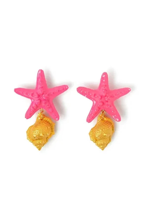 Le Splash Earrings Neon Pink/Yellow 3 Le Splash Earrings Neon Pink/Yellow