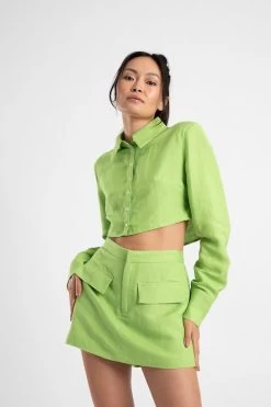 Cropped Structured Shirt Apple